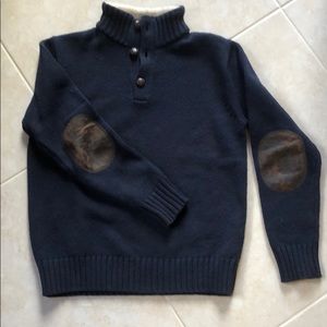 Gap button up turtleneck sweater. Elbow patches.